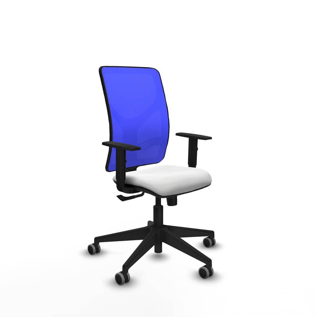 Motilla sincro malla azul bali blanco brazos 1D base piramidal  ruedas 65mm engomadas