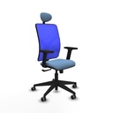 Motilla sincro malla azul bali azul cielo brazos 2D base piramidal cabecero fijo ruedas 65mm engomadas