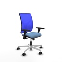 Motilla sincro malla azul bali azul cielo brazos 3D base blanca  ruedas 65mm nailon