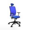 Motilla sincro malla azul bali azul brazos blancos base piramidal cabecero fijo ruedas 65mm nailon