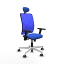 Motilla sincro malla azul bali azul brazos 3D base blanca cabecero fijo ruedas 65mm engomadas