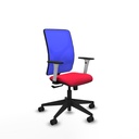 Motilla sincro malla azul bali rojo brazos blancos base piramidal  ruedas 65mm nailon
