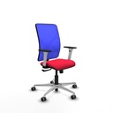 Motilla sincro malla azul bali rojo brazos blancos base aluminio  ruedas 65mm engomadas