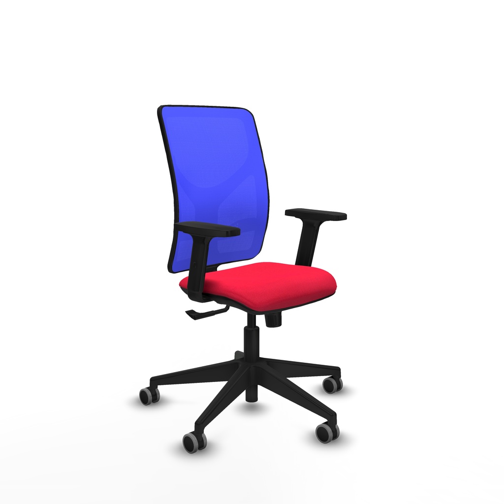 Motilla sincro malla azul bali rojo brazos 2D base piramidal  ruedas 65mm engomadas