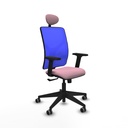 Motilla sincro malla azul bali rosa brazos 2D base piramidal cabecero fijo ruedas 65mm engomadas