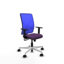 Motilla sincro malla azul bali morado brazos 1D base blanca  ruedas 65mm nailon
