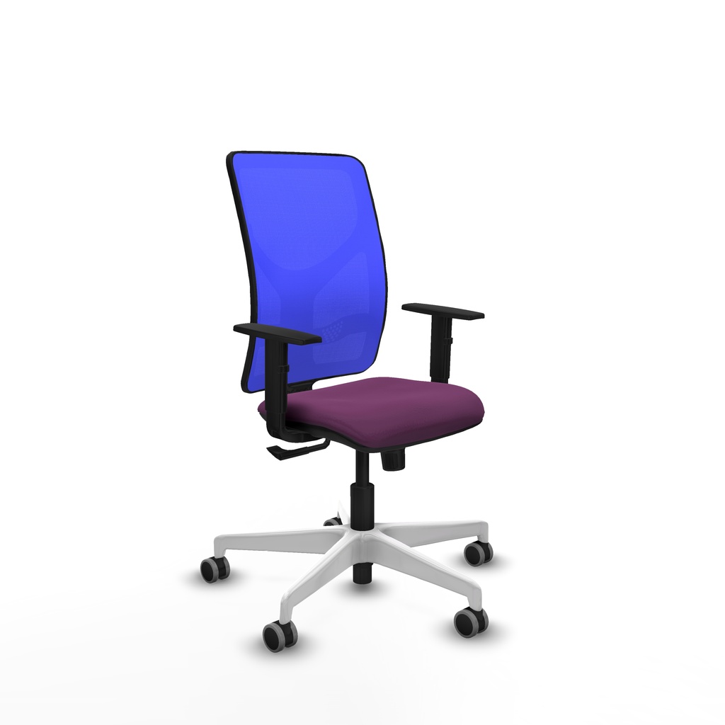 Motilla sincro malla azul similpiel morado brazos 1D base blanca  ruedas 65mm engomadas