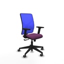 Motilla sincro malla azul similpiel morado brazos 2D base piramidal  ruedas 65mm engomadas