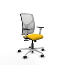 Motilla sincro malla blanca bali amarillo brazos blancos base aluminio  ruedas 65mm nailon