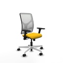 Motilla sincro malla blanca bali amarillo brazos 3D base blanca  ruedas 65mm nailon