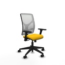 Motilla sincro malla blanca bali amarillo brazos 3D base piramidal  ruedas 65mm nailon