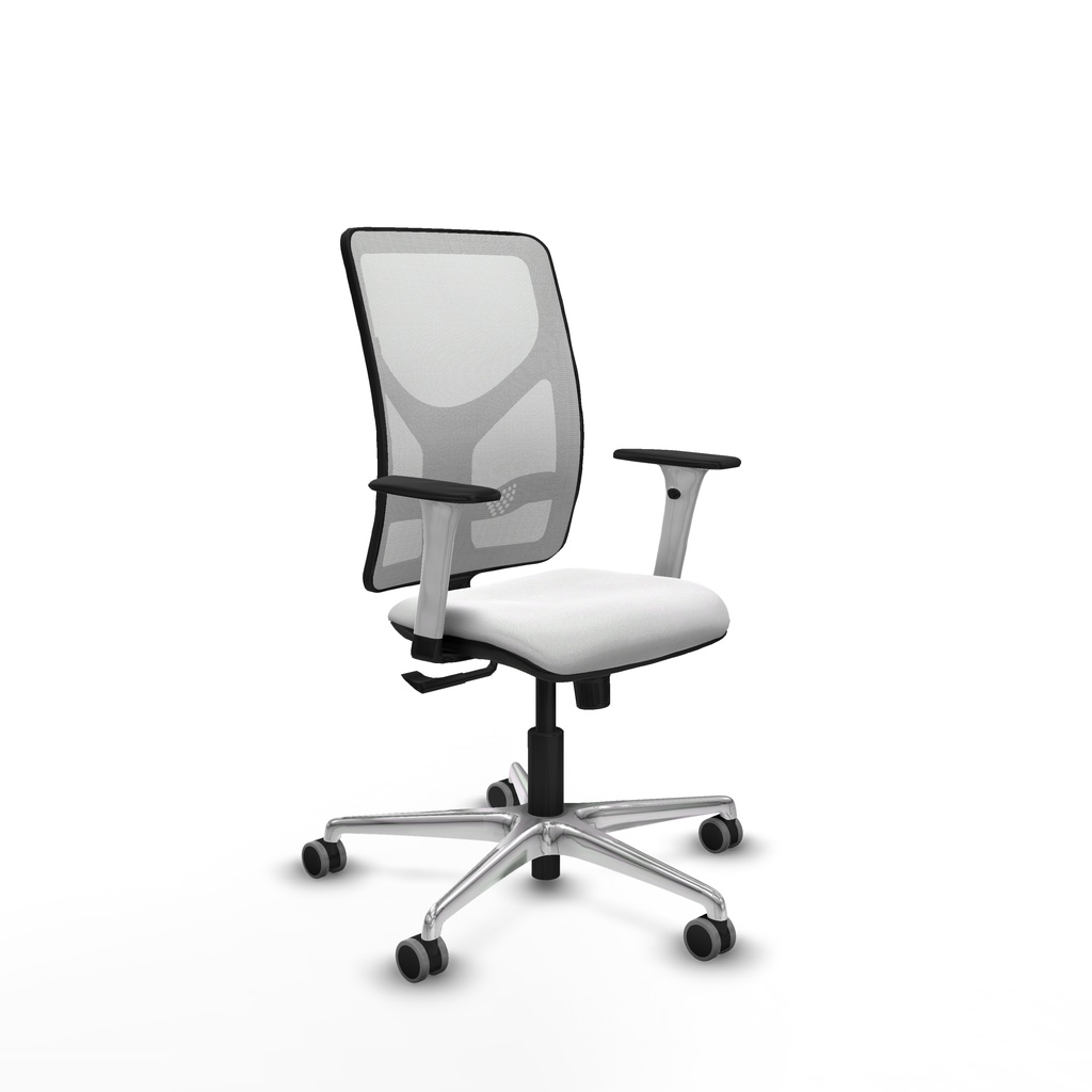 Motilla sincro malla blanca bali blanco brazos blancos base aluminio  ruedas 65mm engomadas