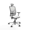 Motilla sincro malla blanca bali blanco brazos blancos base aluminio cabecero fijo ruedas 65mm engomadas