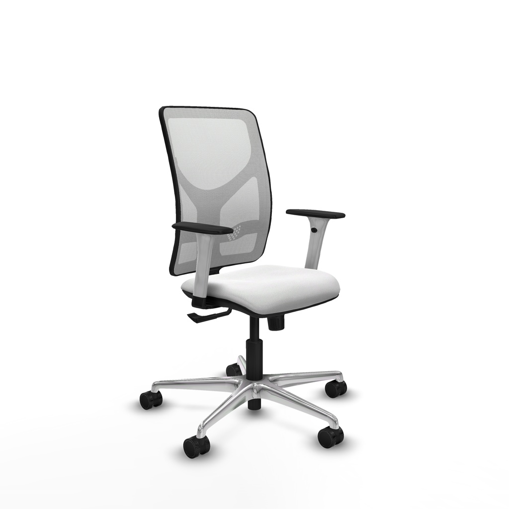 Motilla sincro malla blanca bali blanco brazos blancos base aluminio  ruedas 65mm nailon
