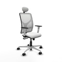 Motilla sincro malla blanca bali blanco brazos blancos base aluminio cabecero fijo ruedas 65mm nailon