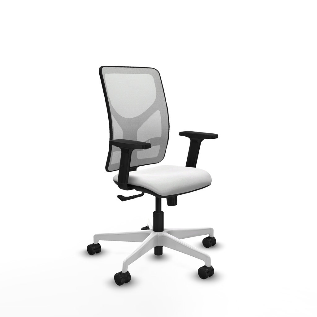 Motilla sincro malla blanca bali blanco brazos 2D base blanca  ruedas 65mm nailon