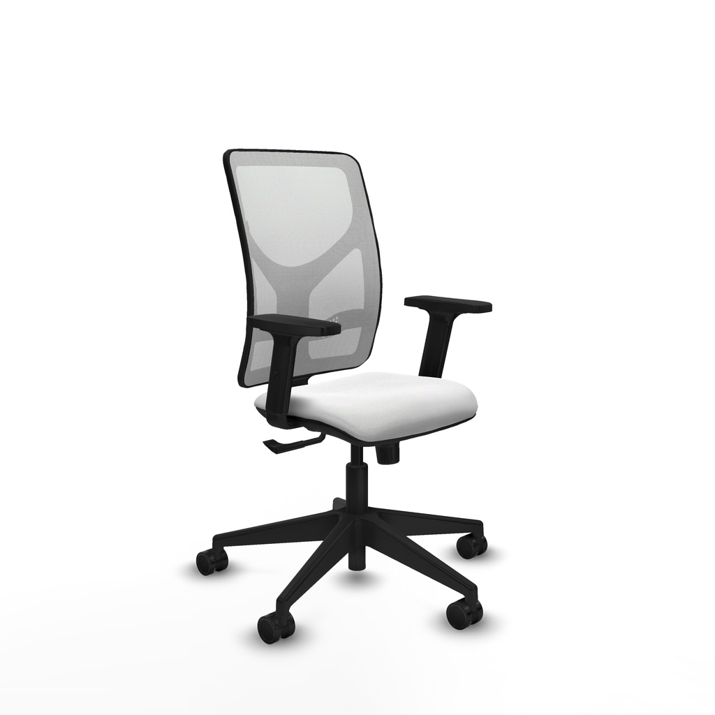 Motilla sincro malla blanca bali blanco brazos 2D base piramidal  ruedas 65mm nailon