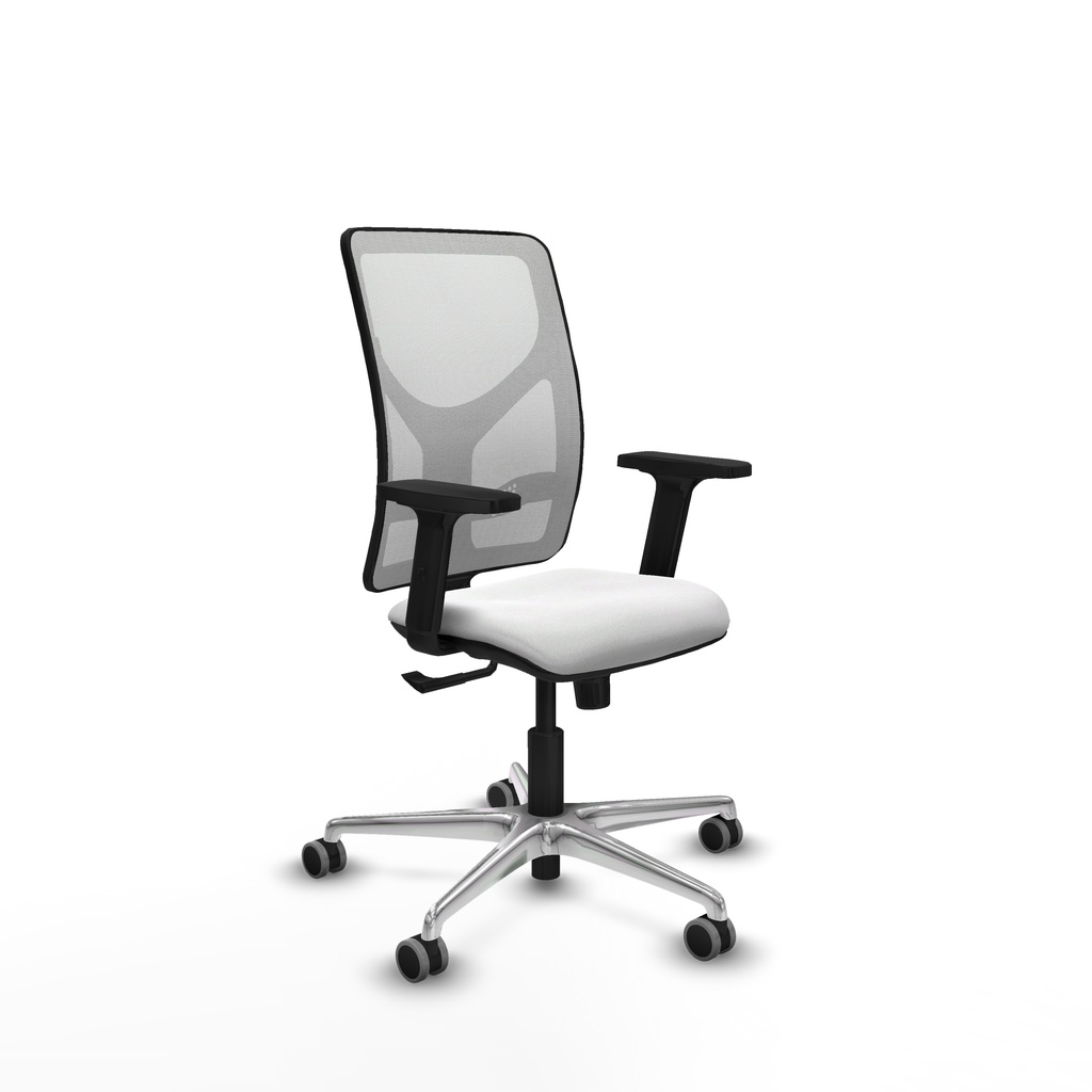 Motilla sincro malla blanca bali blanco brazos 2D base aluminio  ruedas 65mm engomadas
