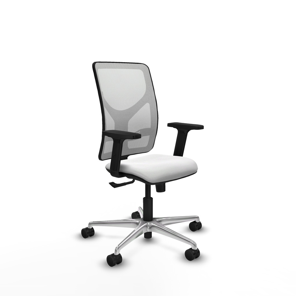 Motilla sincro malla blanca bali blanco brazos 2D base aluminio  ruedas 65mm nailon