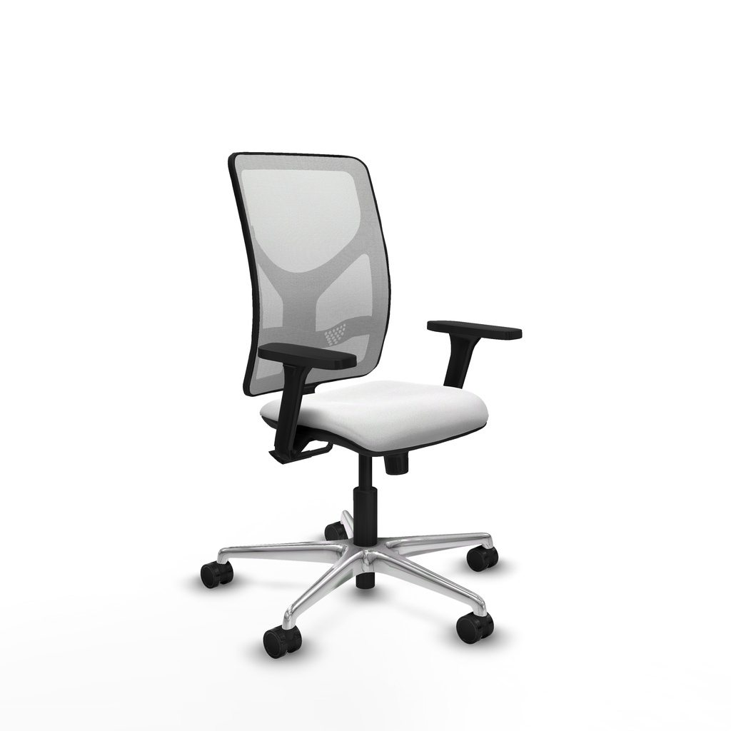 Motilla sincro malla blanca bali blanco brazos 3D base aluminio  ruedas 65mm nailon
