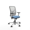 Motilla sincro malla blanca bali azul cielo brazos blancos base aluminio  ruedas 65mm engomadas