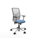 Motilla sincro malla blanca bali azul cielo brazos blancos base aluminio  ruedas 65mm nailon