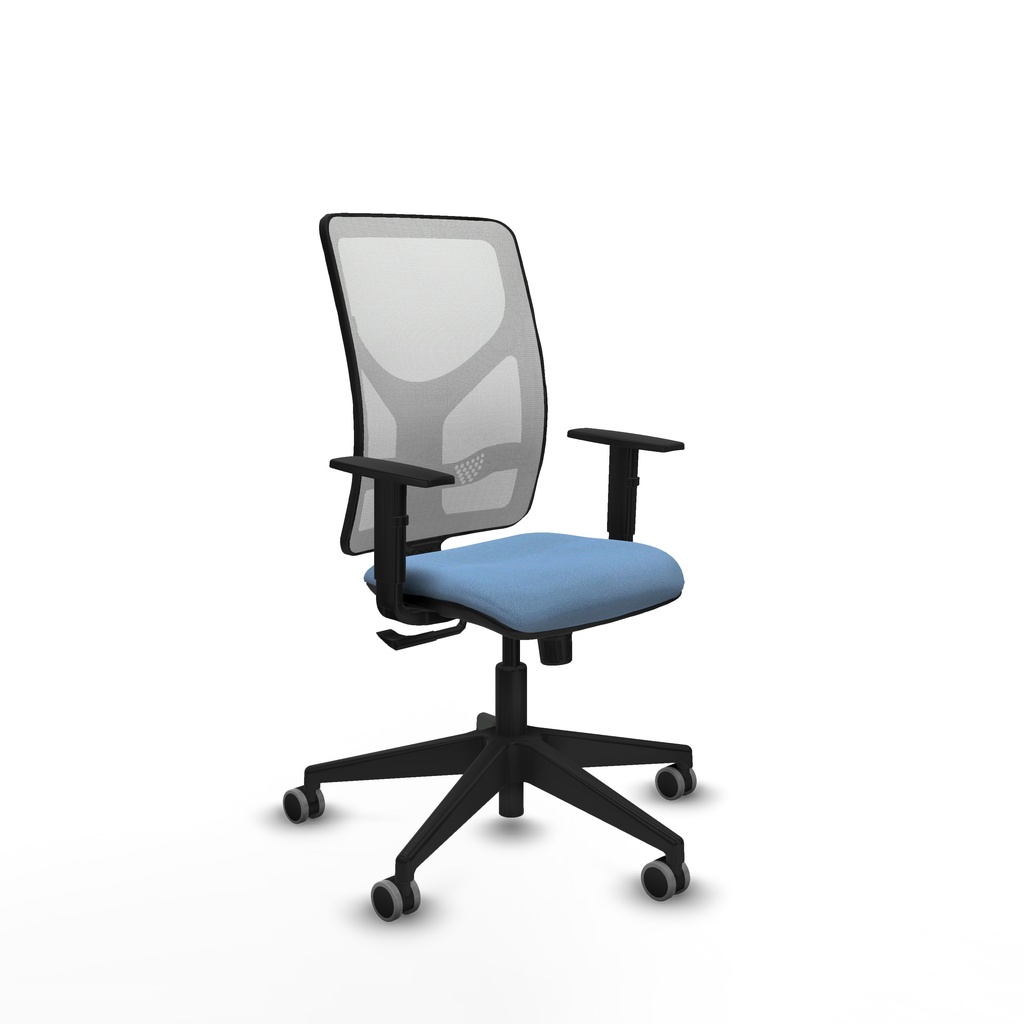 Motilla sincro malla blanca bali azul cielo brazos 1D base piramidal  ruedas 65mm engomadas