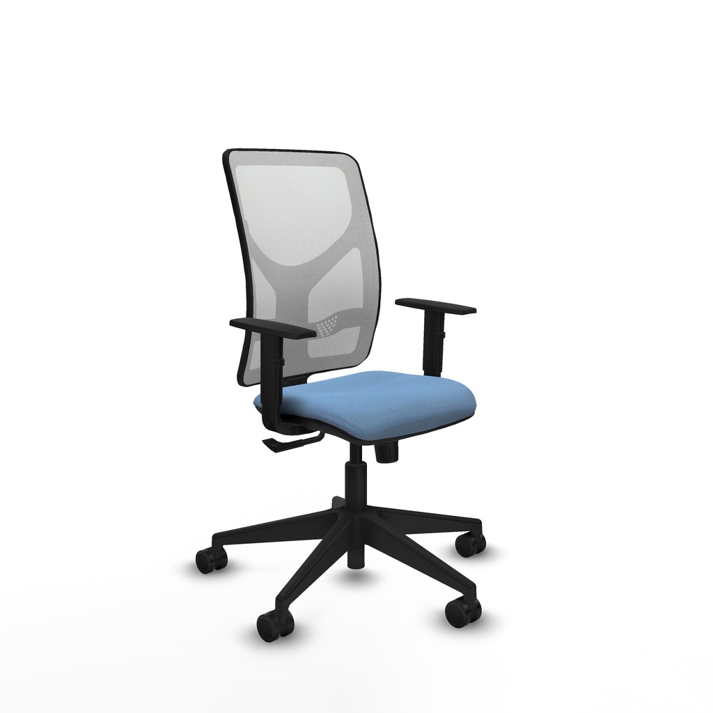 Motilla sincro malla blanca bali azul cielo brazos 1D base piramidal  ruedas 65mm nailon