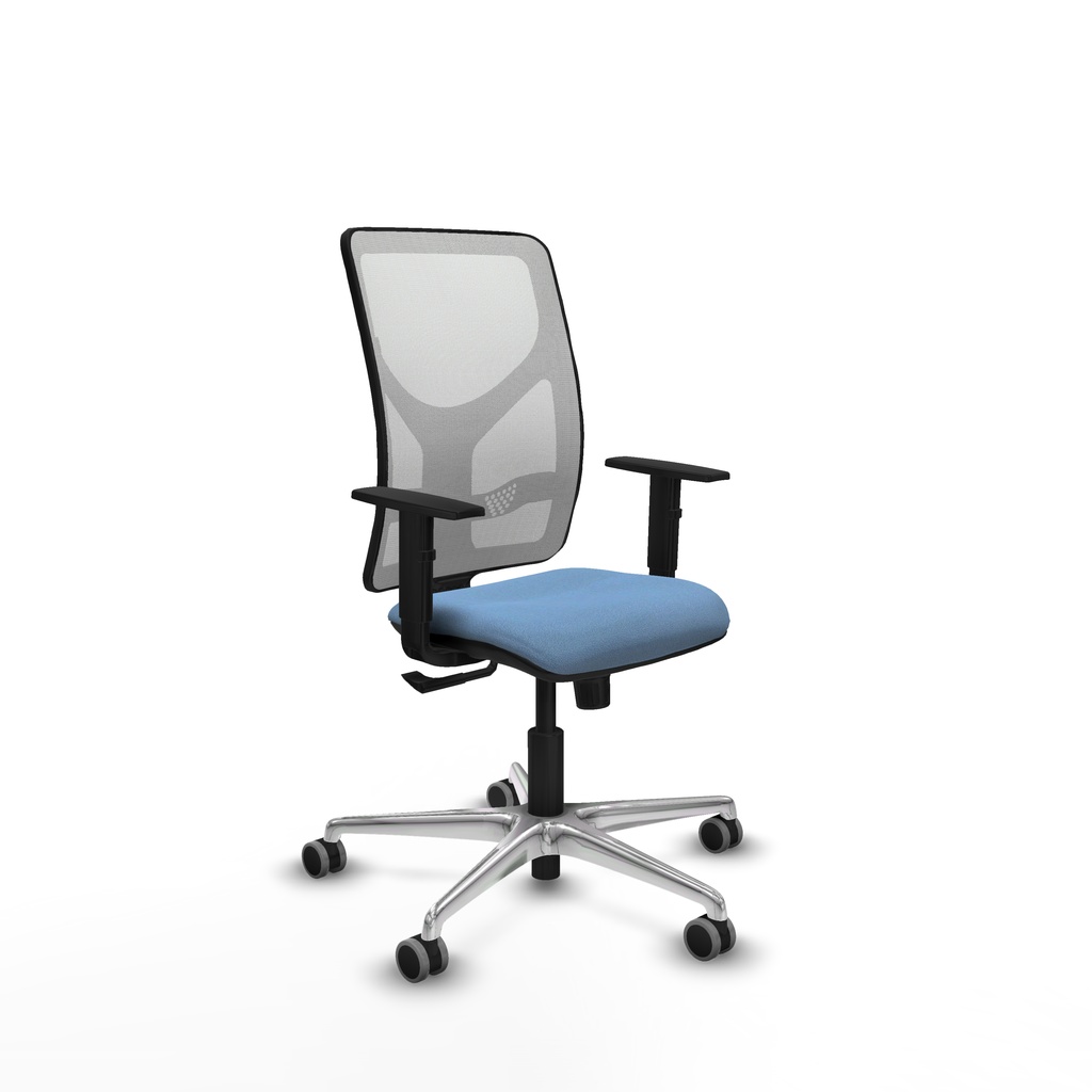 Motilla sincro malla blanca bali azul cielo brazos 1D base aluminio  ruedas 65mm engomadas