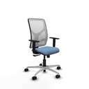 Motilla sincro malla blanca bali azul cielo brazos 1D base aluminio  ruedas 65mm nailon