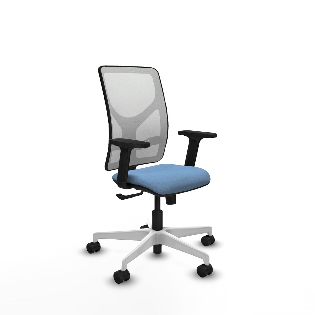 Motilla sincro malla blanca bali azul cielo brazos 2D base blanca  ruedas 65mm nailon