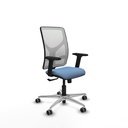 Motilla sincro malla blanca bali azul cielo brazos 2D base aluminio  ruedas 65mm engomadas