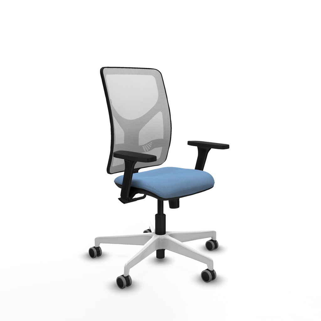 Motilla sincro malla blanca bali azul cielo brazos 3D base blanca  ruedas 65mm engomadas