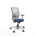 Motilla sincro malla blanca bali azul marino brazos blancos base aluminio  ruedas 65mm engomadas