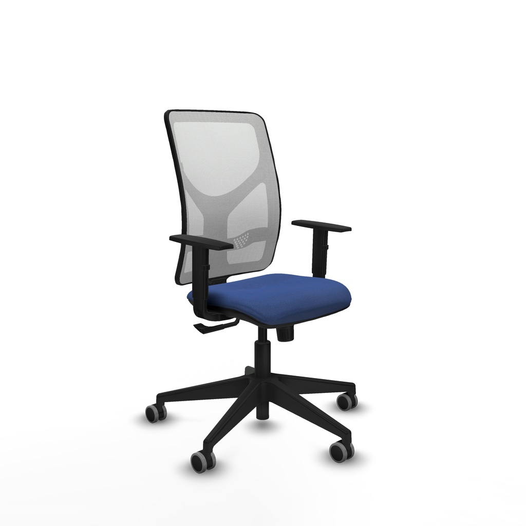Motilla sincro malla blanca bali azul marino brazos 1D base piramidal  ruedas 65mm engomadas