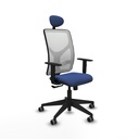 Motilla sincro malla blanca bali azul marino brazos 1D base piramidal cabecero fijo ruedas 65mm engomadas