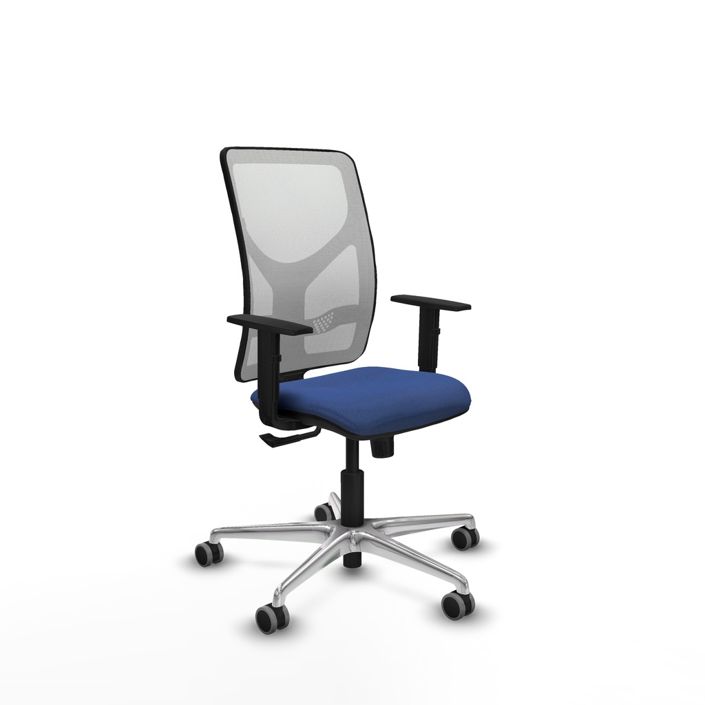 Motilla sincro malla blanca bali azul marino brazos 1D base aluminio  ruedas 65mm engomadas