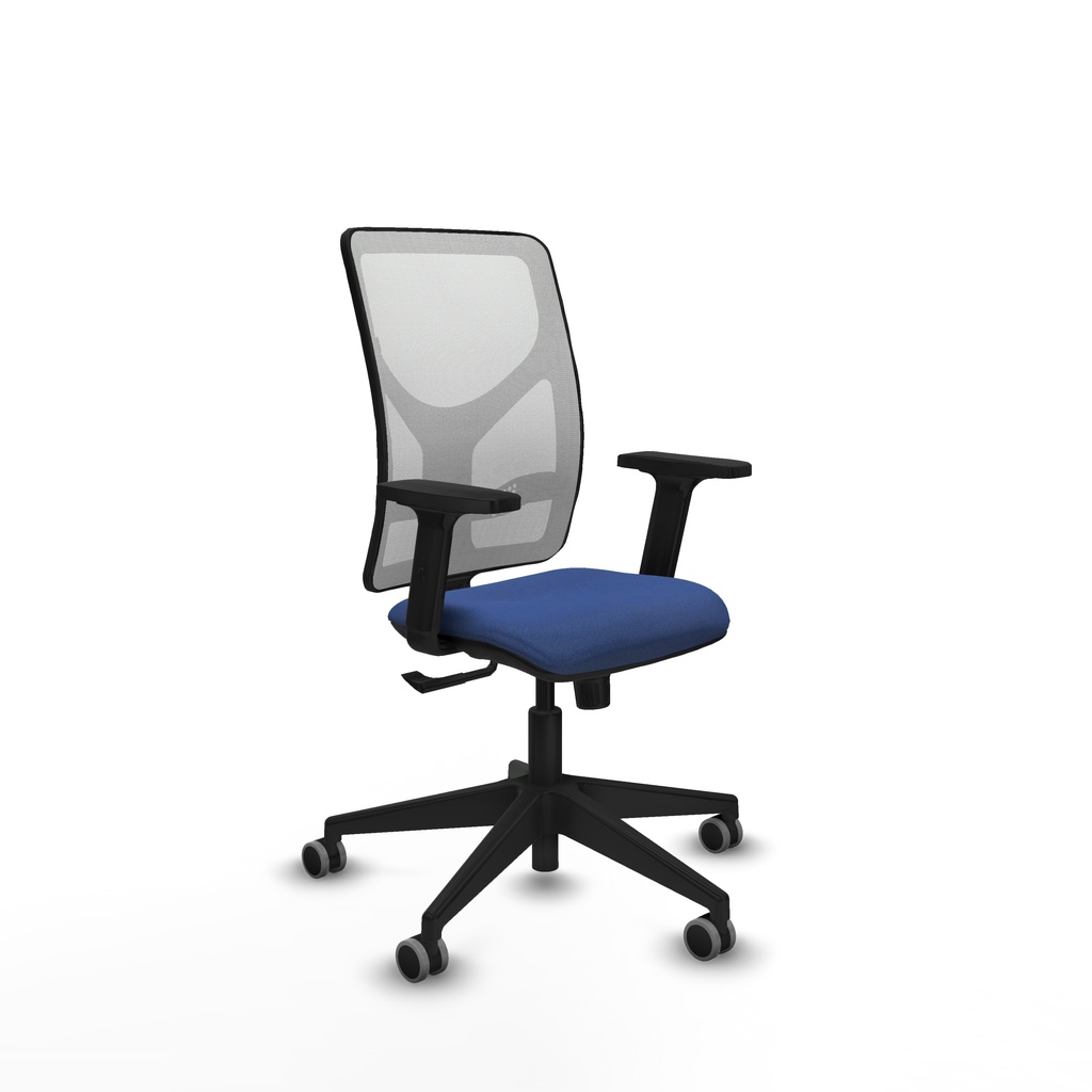 Motilla sincro malla blanca bali azul marino brazos 2D base piramidal  ruedas 65mm engomadas