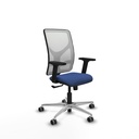 Motilla sincro malla blanca bali azul marino brazos 2D base aluminio  ruedas 65mm engomadas