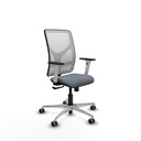 Motilla sincro malla blanca bali gris brazos blancos base aluminio  ruedas 65mm engomadas