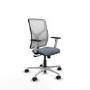 Motilla sincro malla blanca bali gris brazos blancos base aluminio  ruedas 65mm nailon