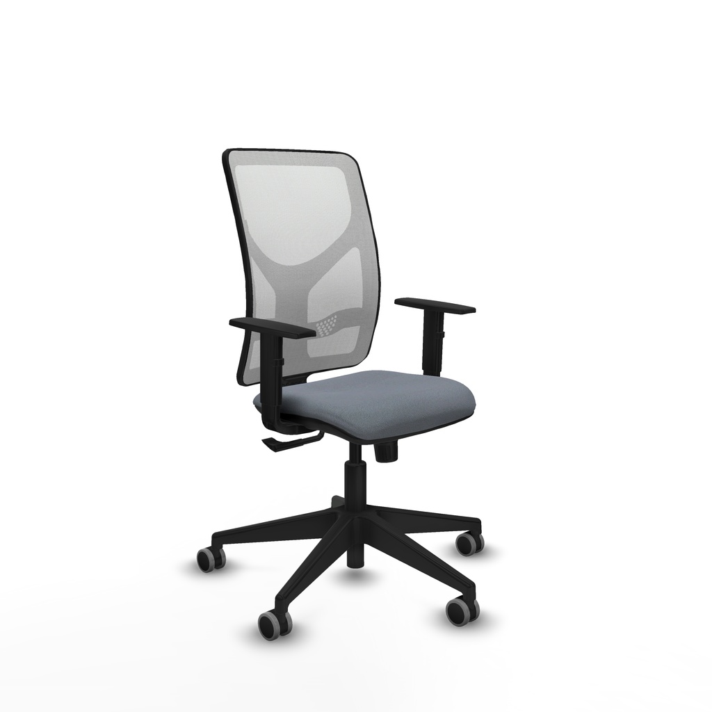 Motilla sincro malla blanca bali gris brazos 1D base piramidal  ruedas 65mm engomadas