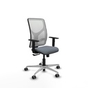 Motilla sincro malla blanca bali gris brazos 1D base aluminio  ruedas 65mm engomadas