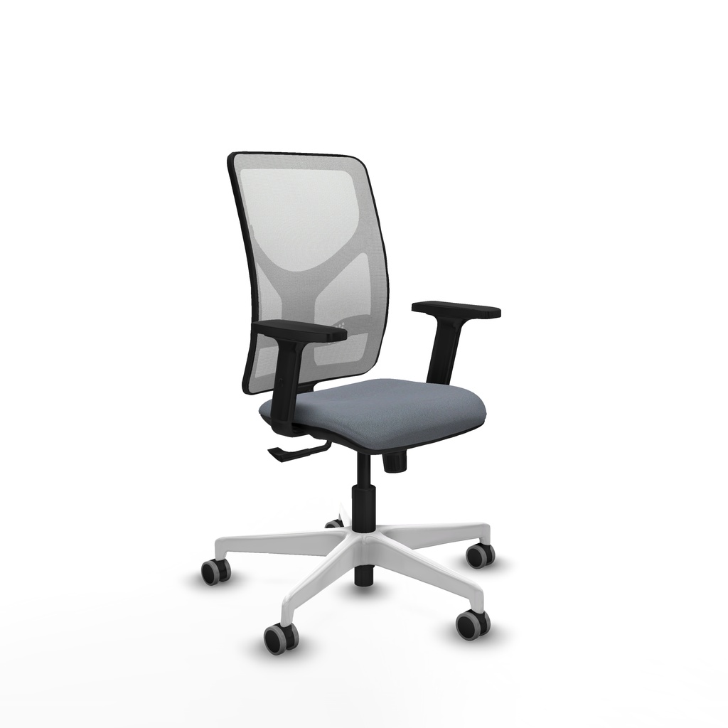 Motilla sincro malla blanca bali gris brazos 2D base blanca  ruedas 65mm engomadas