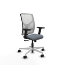 Motilla sincro malla blanca bali gris brazos 2D base blanca  ruedas 65mm nailon