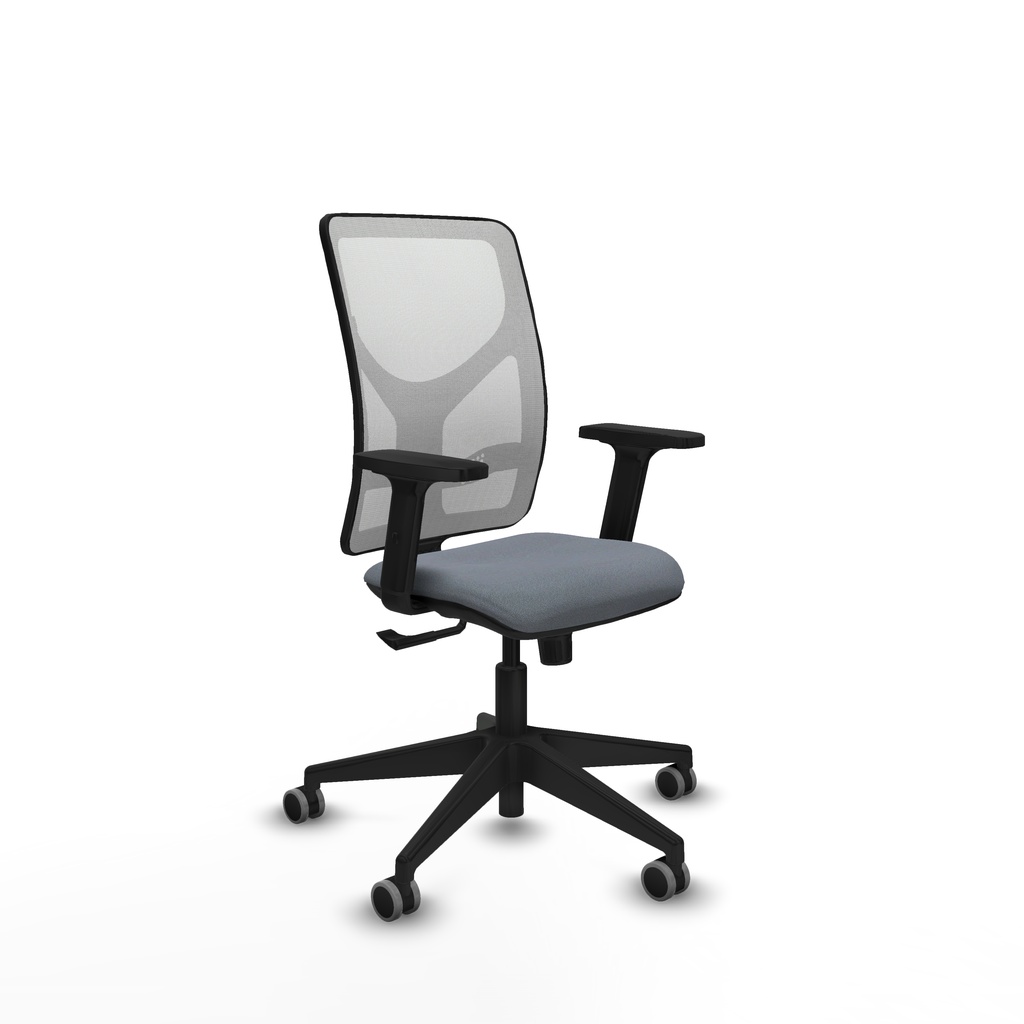 Motilla sincro malla blanca bali gris brazos 2D base piramidal  ruedas 65mm engomadas