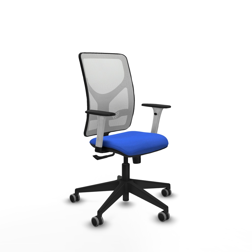 Motilla sincro malla blanca bali azul brazos blancos base piramidal  ruedas 65mm engomadas