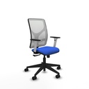 Motilla sincro malla blanca bali azul brazos blancos base piramidal  ruedas 65mm nailon