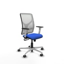 Motilla sincro malla blanca bali azul brazos blancos base aluminio  ruedas 65mm engomadas