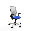 Motilla sincro malla blanca bali azul brazos 1D base aluminio  ruedas 65mm nailon